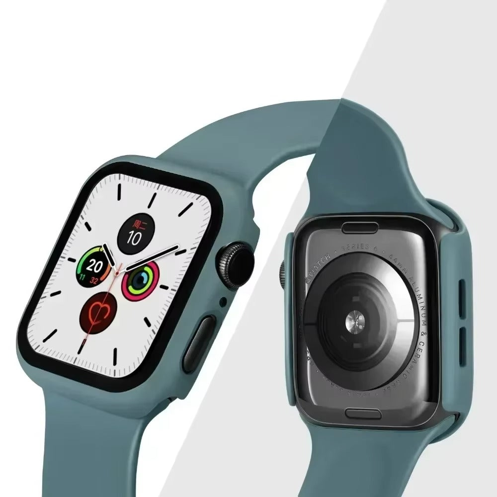 Tempered Glass Screen Protector Case – Full Cover Shockproof Bumper with Ultra-Clear Touch Glass, Compatible with 38mm to 45mm Smartwatches