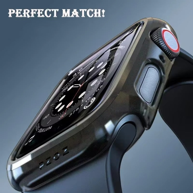 Tempered Glass Screen Protector Case – Full Cover Shockproof Bumper with Ultra-Clear Touch Glass, Compatible with 38mm to 45mm Smartwatches