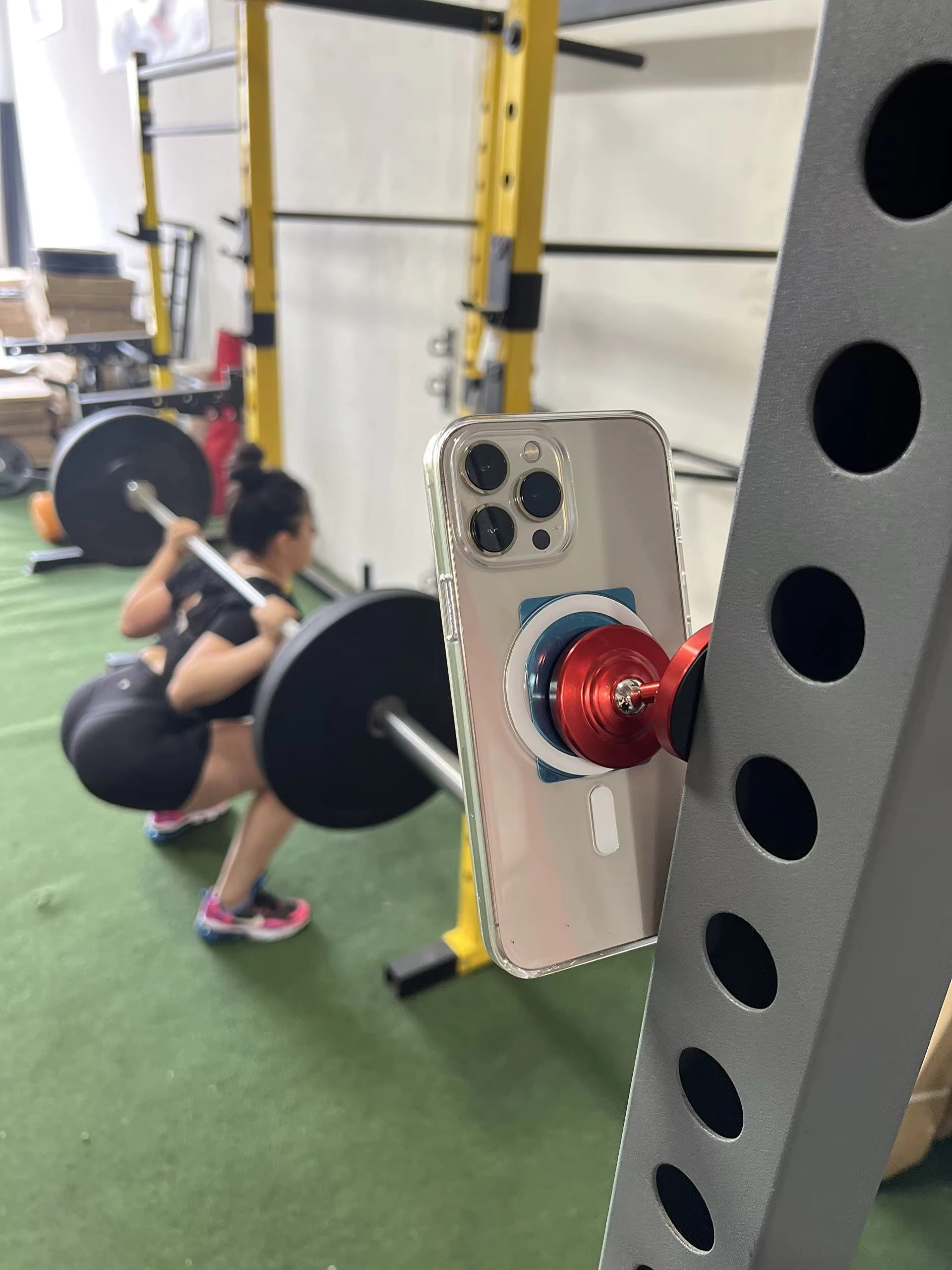 Premium, Dual Magnetic Phone Holder for Gym – Double-Sided, Strong Magnet Mount with 360° Rotation for Apple iPhon