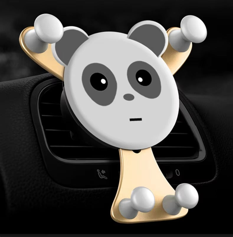 Premium Gravity Car Phone Holder for iPhone – Vent Clip Mount, Auto Lock, Smiley Face Design, Compatible with Apple Devices