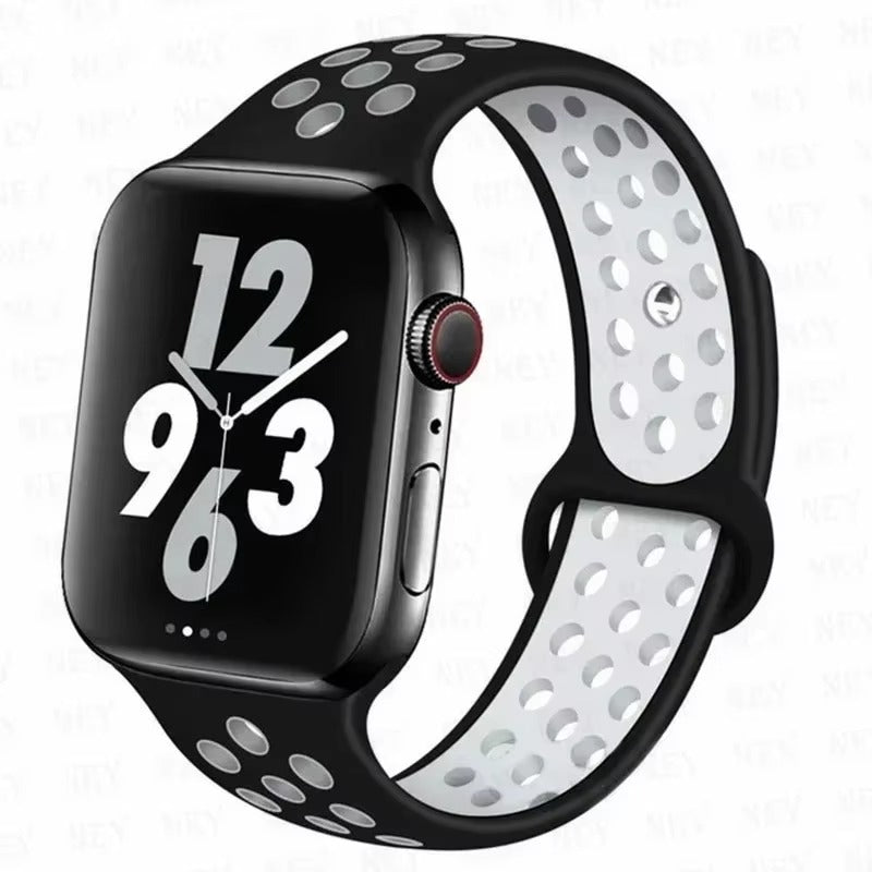 Colorful Silicone Sport Watch Band – Soft Replacement Strap with Stainless Steel Buckle, Compatible with 38mm to 49mm Smartwatches