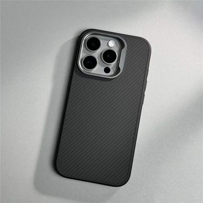 Luxury Apple iPhone Case, MagSafe Compatible, Camera Lens & Screen Protection, Ultra Thin, Shockproof, Magnetic Full All Around Cover – Carbon Fiber Texture Case with Soft Rubber Frame for Durable, Stylish Protection