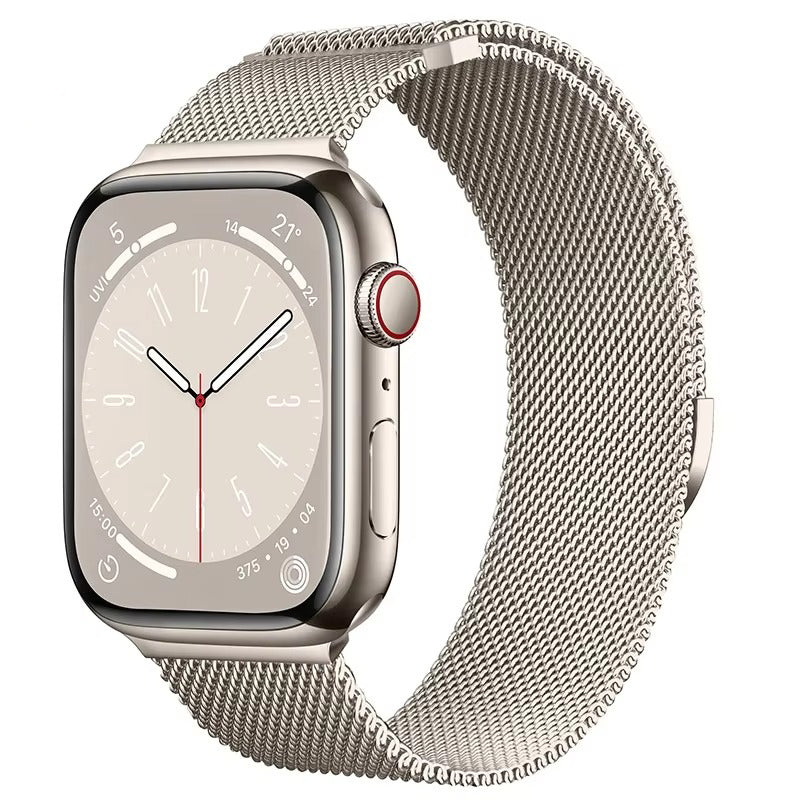 Luxury Magnetic Stainless Steel Watch Band – Adjustable Milanese Loop , Slim Metal Bracelet for 40–49mm Smartwatches