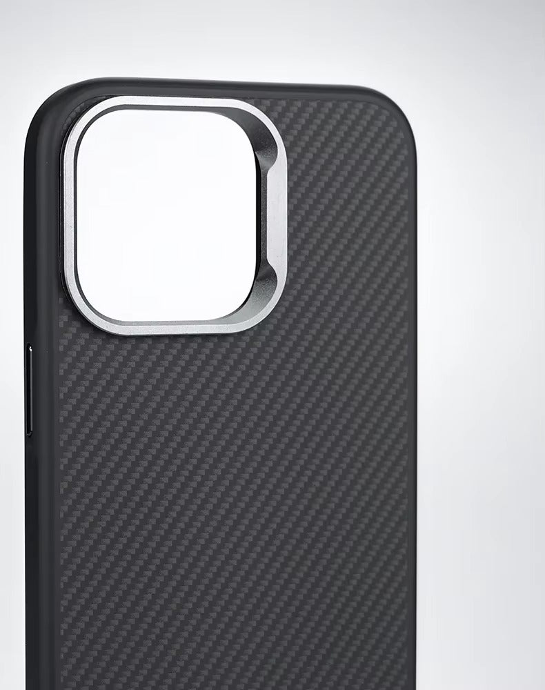 Luxury Apple iPhone Case, MagSafe Compatible, Camera Lens & Screen Protection, Ultra Thin, Shockproof, Magnetic Full All Around Cover – Carbon Fiber Texture Case with Soft Rubber Frame for Durable, Stylish Protection