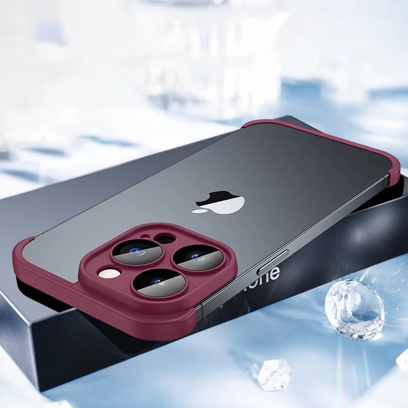 Premium Apple iPhone Case, MagSafe Compatible, Camera Lens & Screen Protection, Ultra Thin, Shockproof, Magnetic Full All Around Cover – Frameless TPU Silicone Bumper Case with Built-In Glass Lens Protector