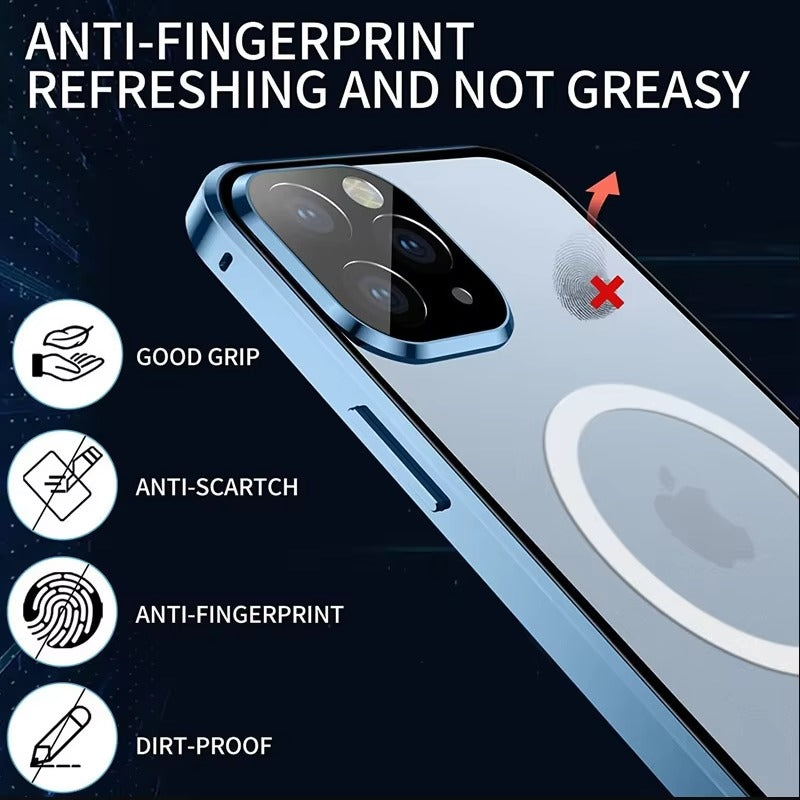 Premium 360° Glass Apple iPhone Case, MagSafe Compatible, Ultra Thin Magnetic Shockproof Full Protection