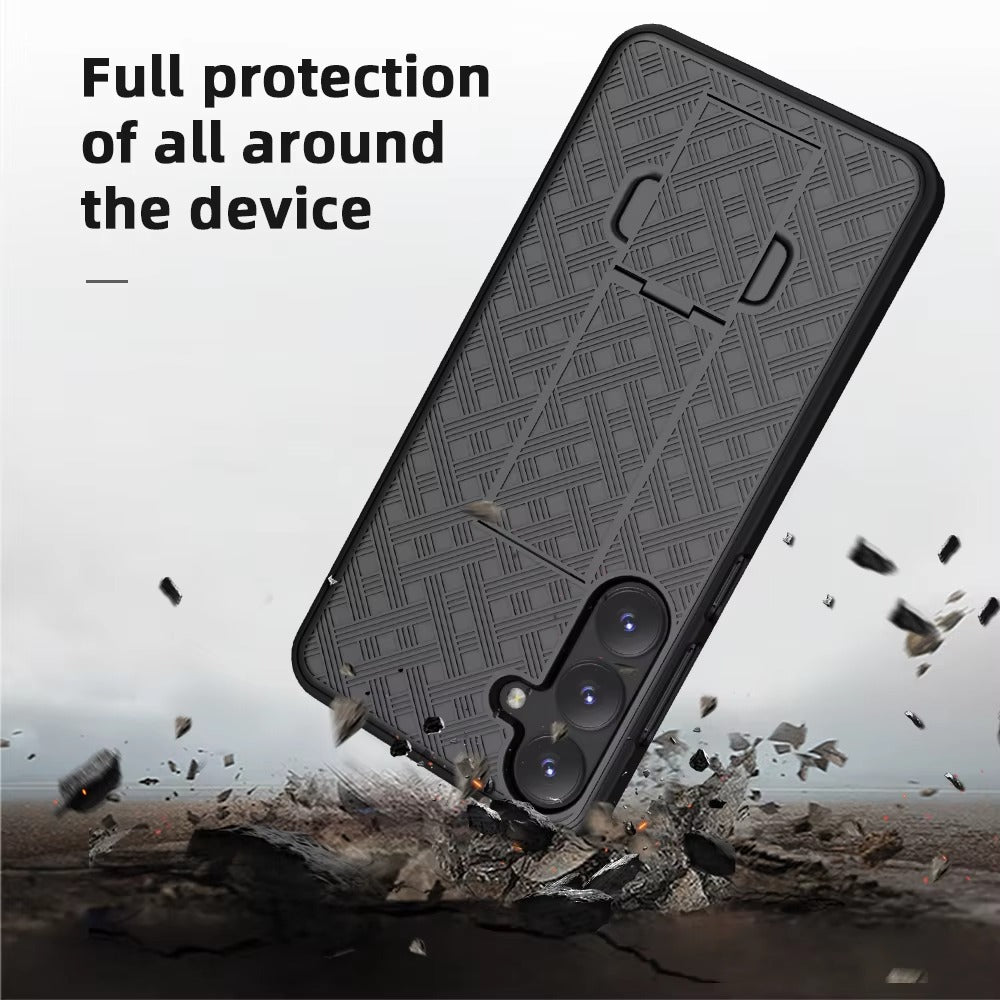 Premium Apple iPhone Case, MagSafe Compatible, Camera Lens Protection, Screen Protection, Ultra Thin, Shockproof Cover with Kickstand and Belt Clip Holster
