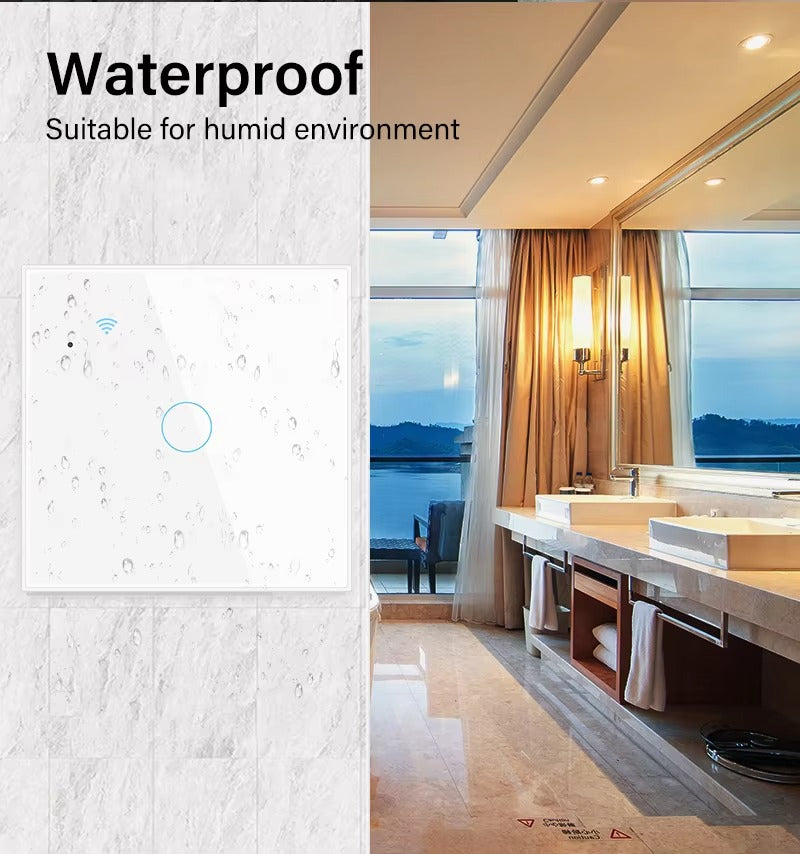 High Quality Smart WiFi Light Switch for iPhone, No Neutral Wire Required, Touch Sensor Wall Switch with App Control and Apple Home Compatibility