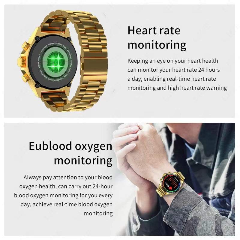 Robust Outdoor Smartwatch for iPhone – NFC Access Control, GPS Positioning, Compass, 400mAh Battery, IP68 Waterproof Fitness & Health Tracker for Men
