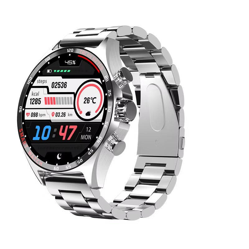 Robust Outdoor Smartwatch for iPhone – NFC Access Control, GPS Positioning, Compass, 400mAh Battery, IP68 Waterproof Fitness & Health Tracker for Men