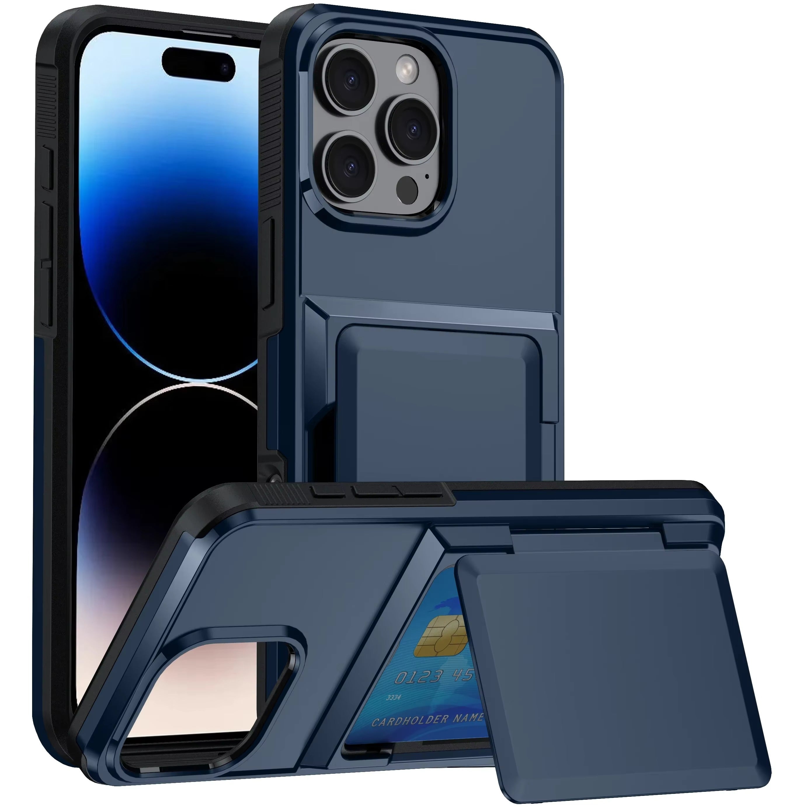 Robust Apple iPhone Case, MagSafe Compatible, Camera Lens and Screen Protection, Ultra Thin, Shockproof, Magnetic, Full All Around Protection, Wallet Card Holder Cover