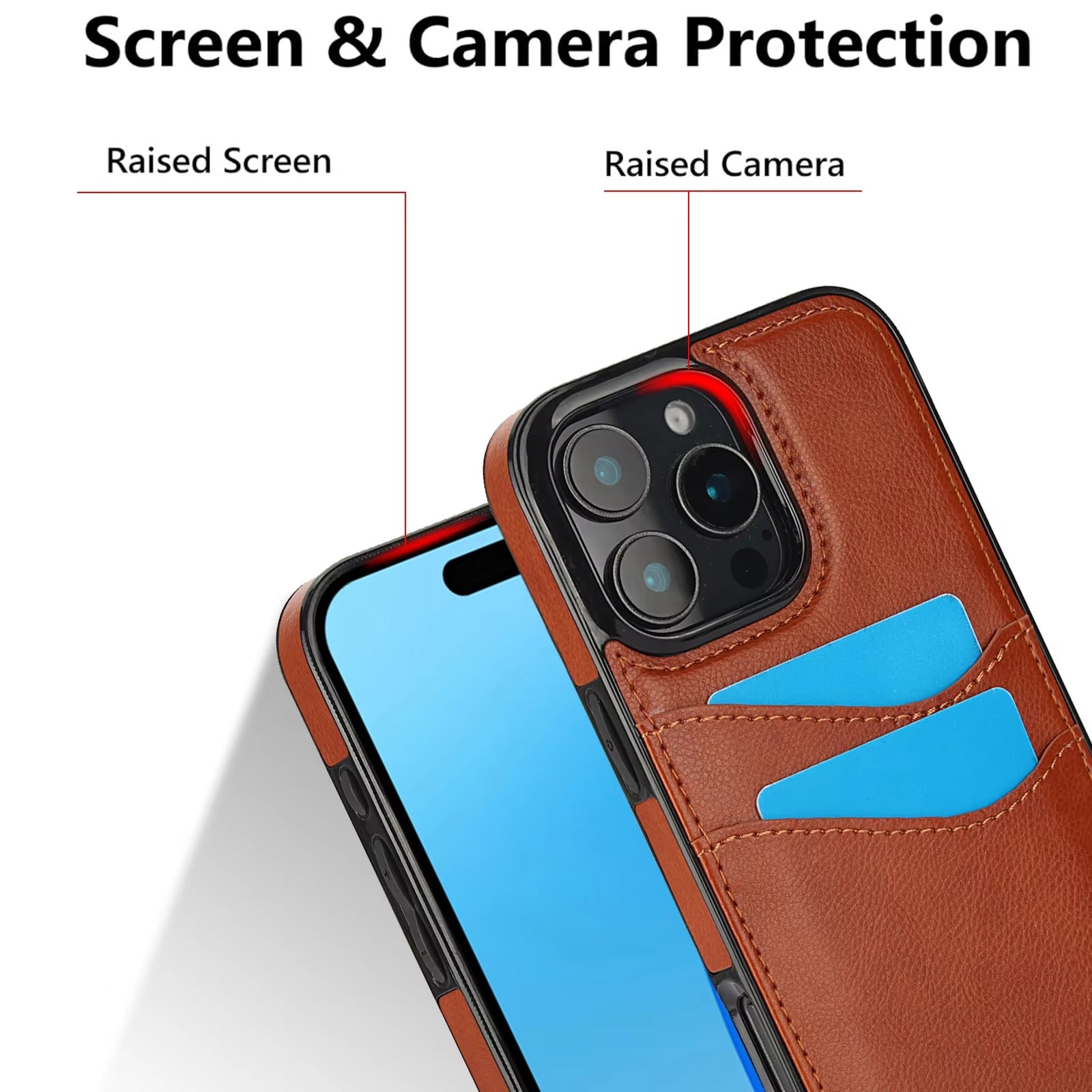 Premium Apple iPhone Case, MagSafe Compatible, Camera Lens and Screen Protection, Ultra Thin, Shockproof, Magnetic, Full All Around Protection, Leather Card Wallet Cover
