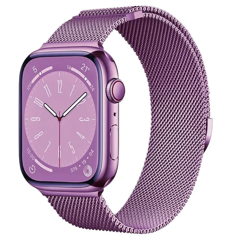 Luxury Magnetic Stainless Steel Watch Band – Adjustable Milanese Loop , Slim Metal Bracelet for 40–49mm Smartwatches