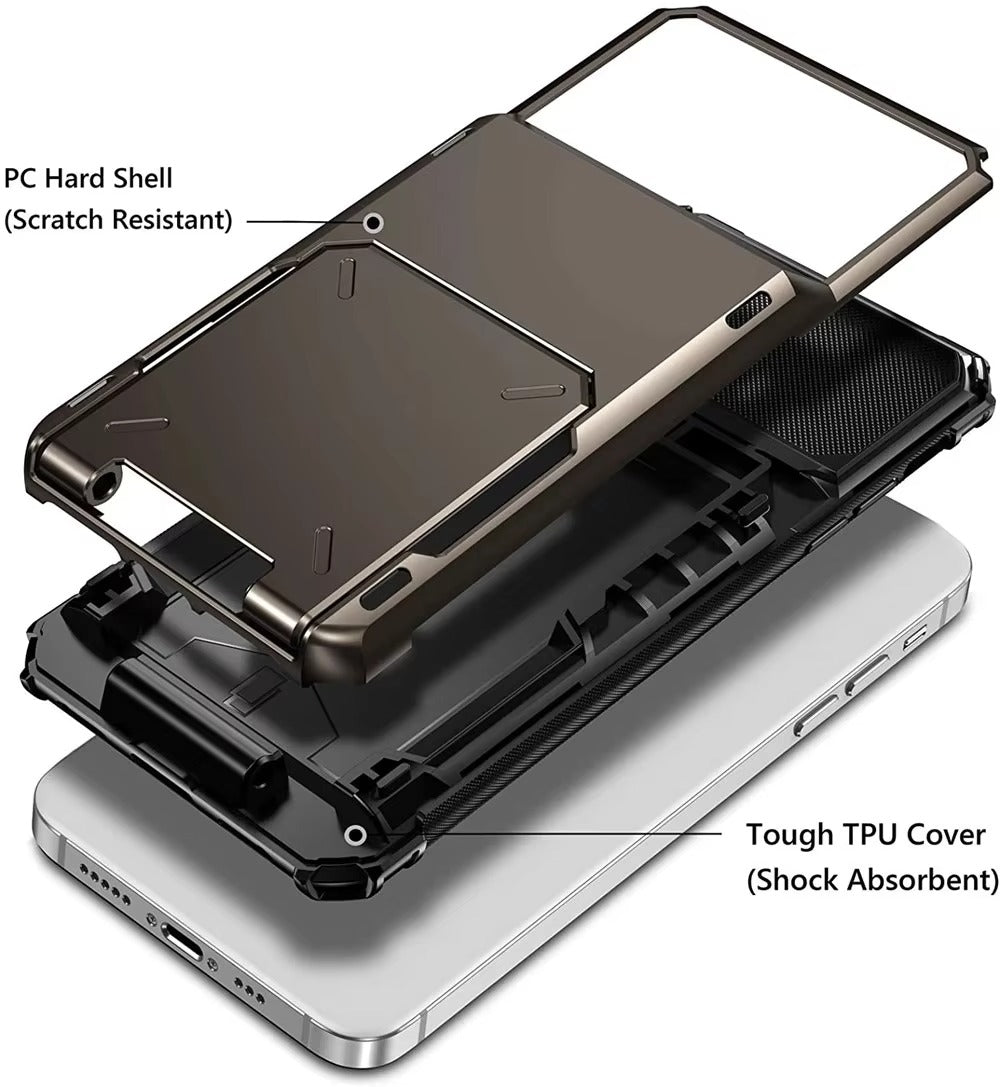 Luxury Wallet Apple iPhone Case, MagSafe Compatible Shockproof Cover with Camera Screen Protection, 4 Card Slot Holder Design