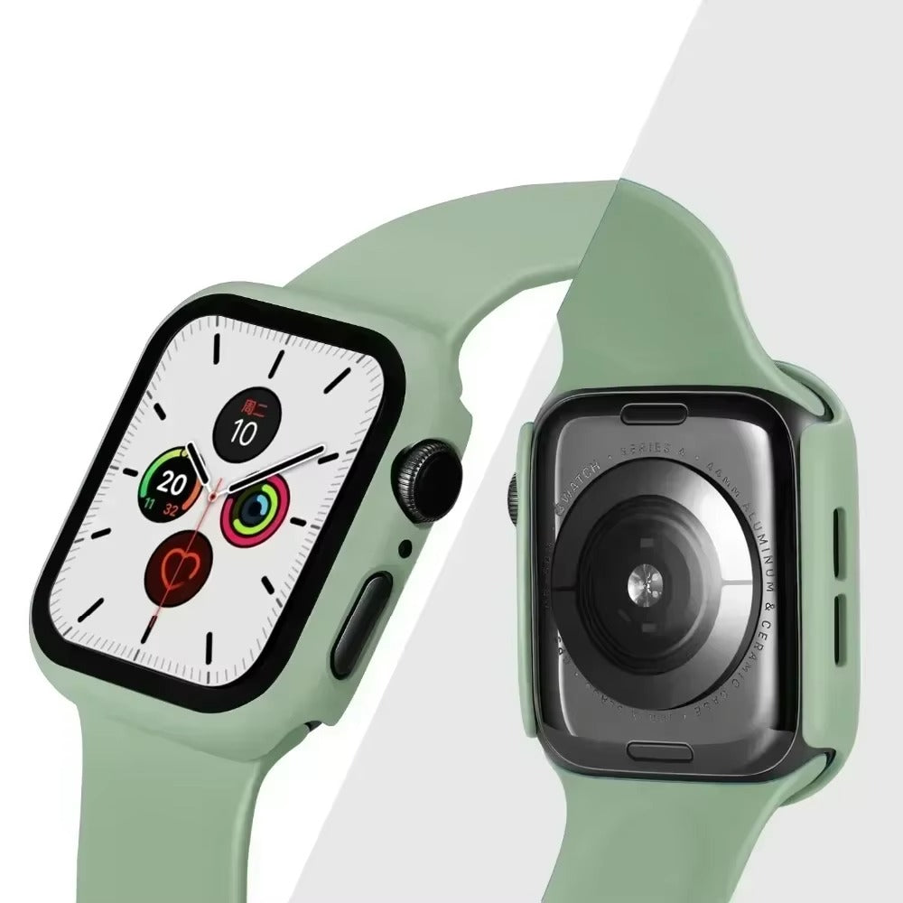Tempered Glass Screen Protector Case – Full Cover Shockproof Bumper with Ultra-Clear Touch Glass, Compatible with 38mm to 45mm Smartwatches