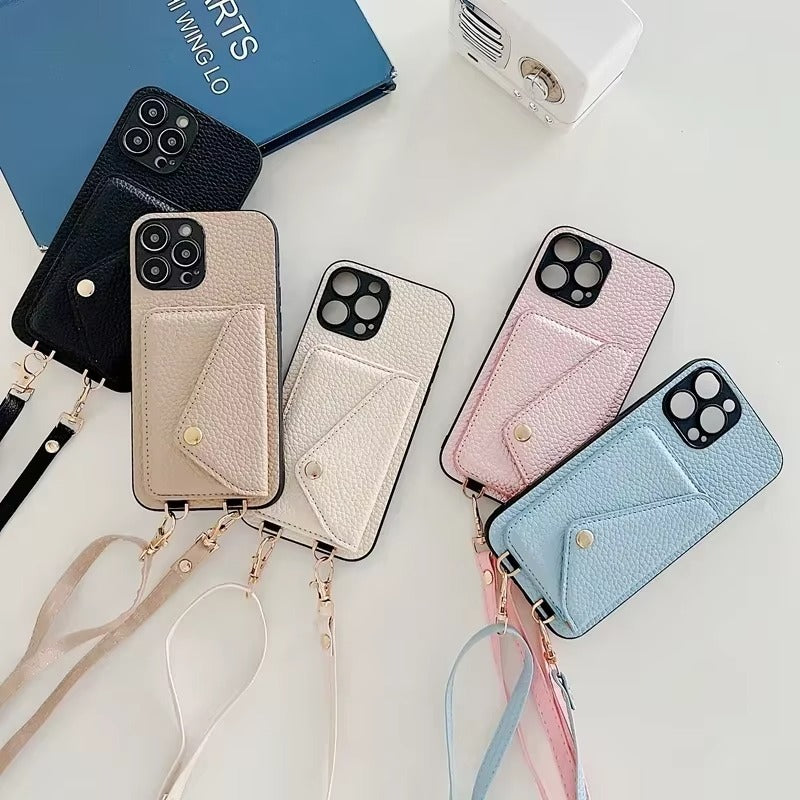 Premium Apple iPhone Case, MagSafe Compatible, Camera Lens & Screen Protection, Ultra Thin, Shockproof, Magnetic Full All Around Cover – Leather Crossbody Wallet with Card Holder Strap