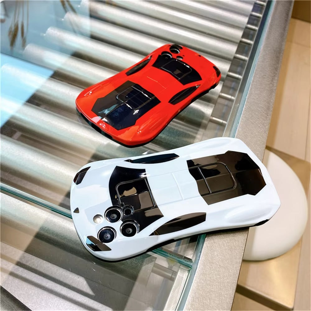 Luxury Apple iPhone Case, MagSafe Compatible, Camera Lens and Screen Protection, Ultra Thin, Shockproof, Magnetic, Full All Around Protection, 3D Sports Car Soft Cover