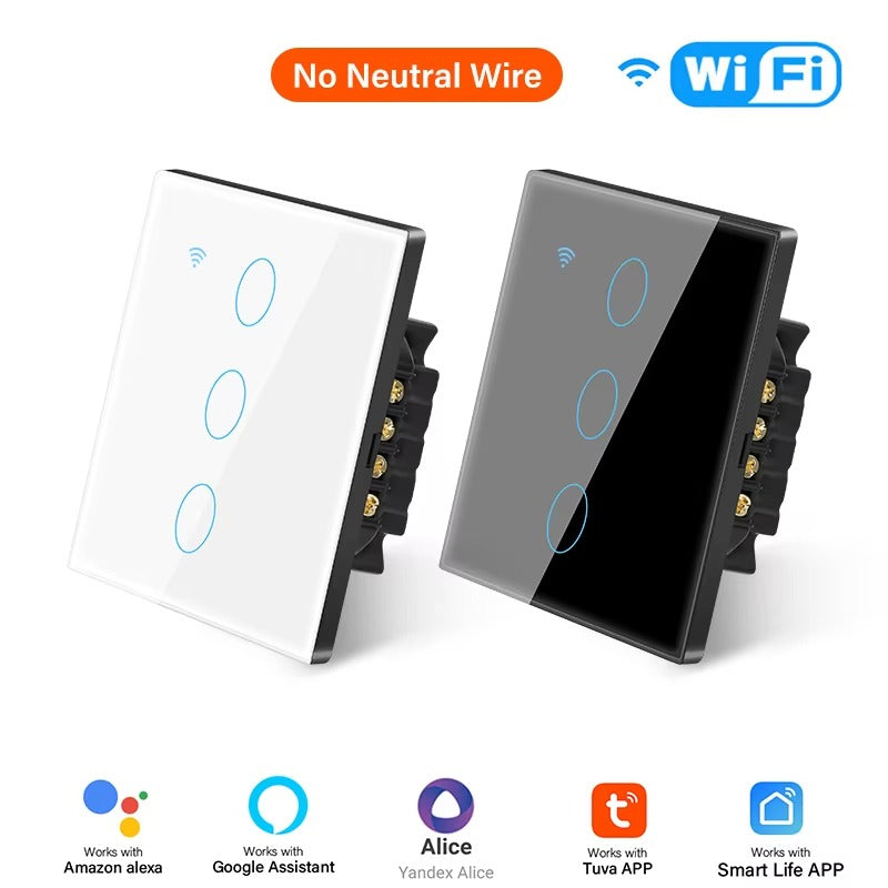 High Quality Smart WiFi Light Switch for iPhone, No Neutral Wire Required, Touch Sensor Wall Switch with App Control and Apple Home Compatibility