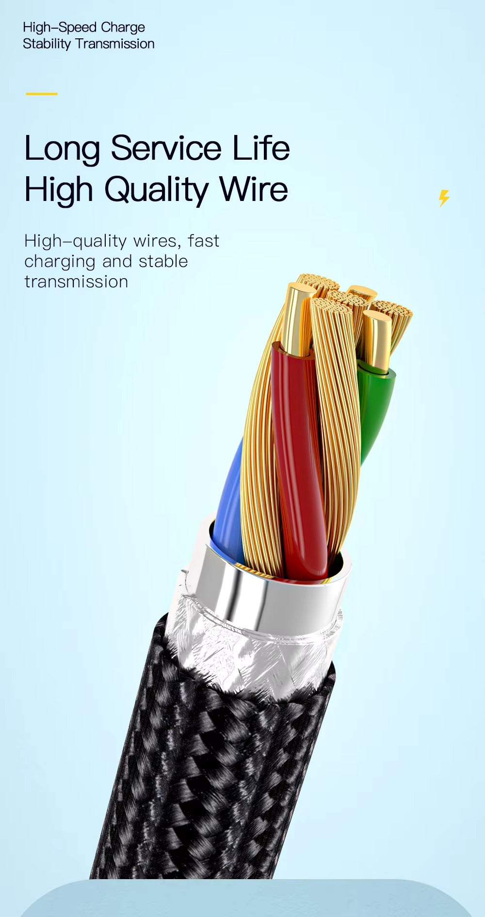 High Power 7A USB-A to USB-C Fast Charging Cable – 80W/100W Quick Charge Cord, 480Mbps Data Sync, Durable Aluminum Braided Wire, 0.5m 1m 2m 3m Options