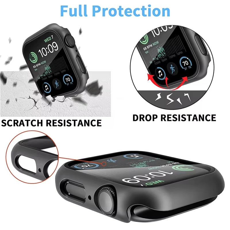 Premium Glass Screen Protector with Case Cover – Full Coverage Shockproof Protective Shell for 38mm to 45mm Smartwatch
