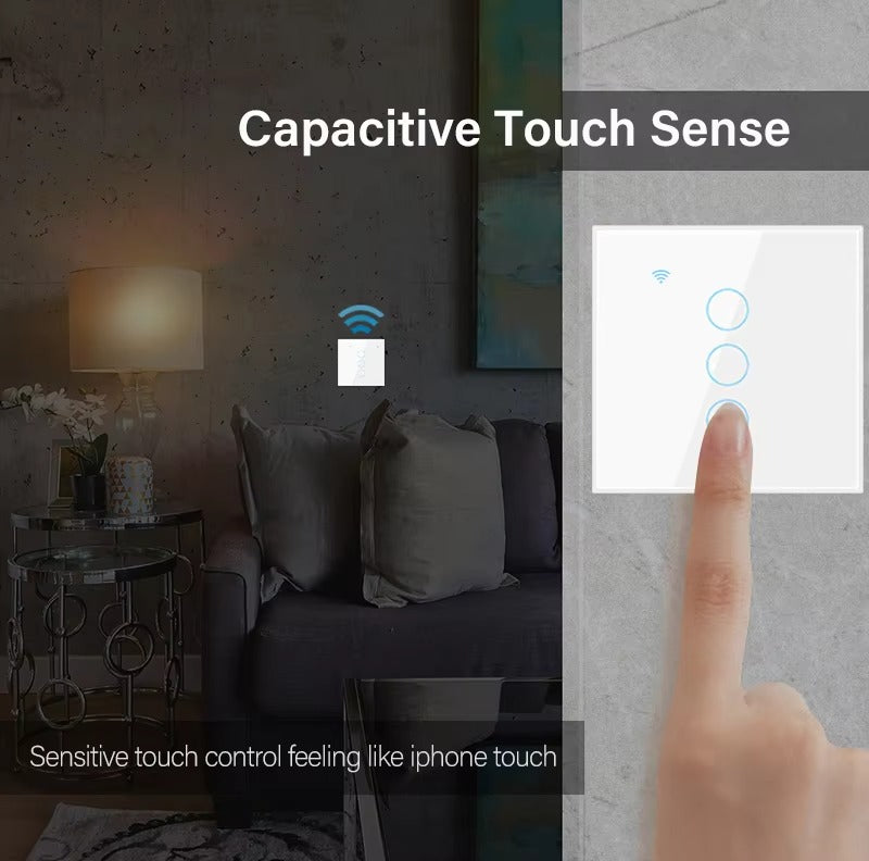 High Quality Smart WiFi Light Switch for iPhone, No Neutral Wire Required, Touch Sensor Wall Switch with App Control and Apple Home Compatibility