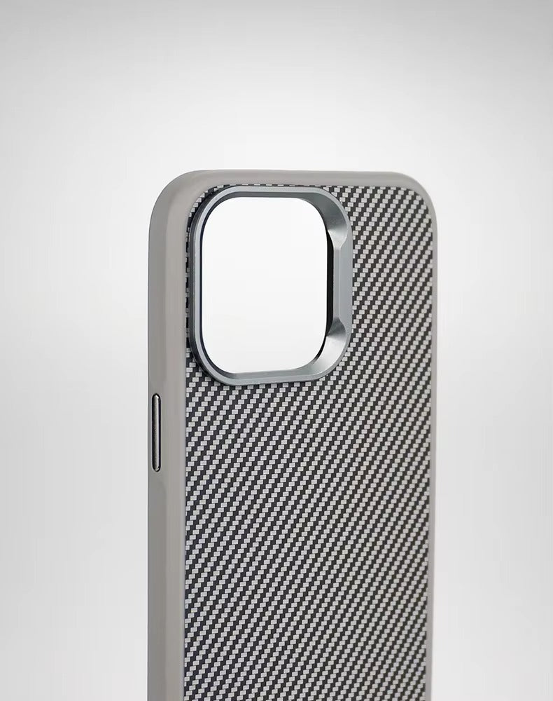Luxury Apple iPhone Case, MagSafe Compatible, Camera Lens & Screen Protection, Ultra Thin, Shockproof, Magnetic Full All Around Cover – Carbon Fiber Texture Case with Soft Rubber Frame for Durable, Stylish Protection