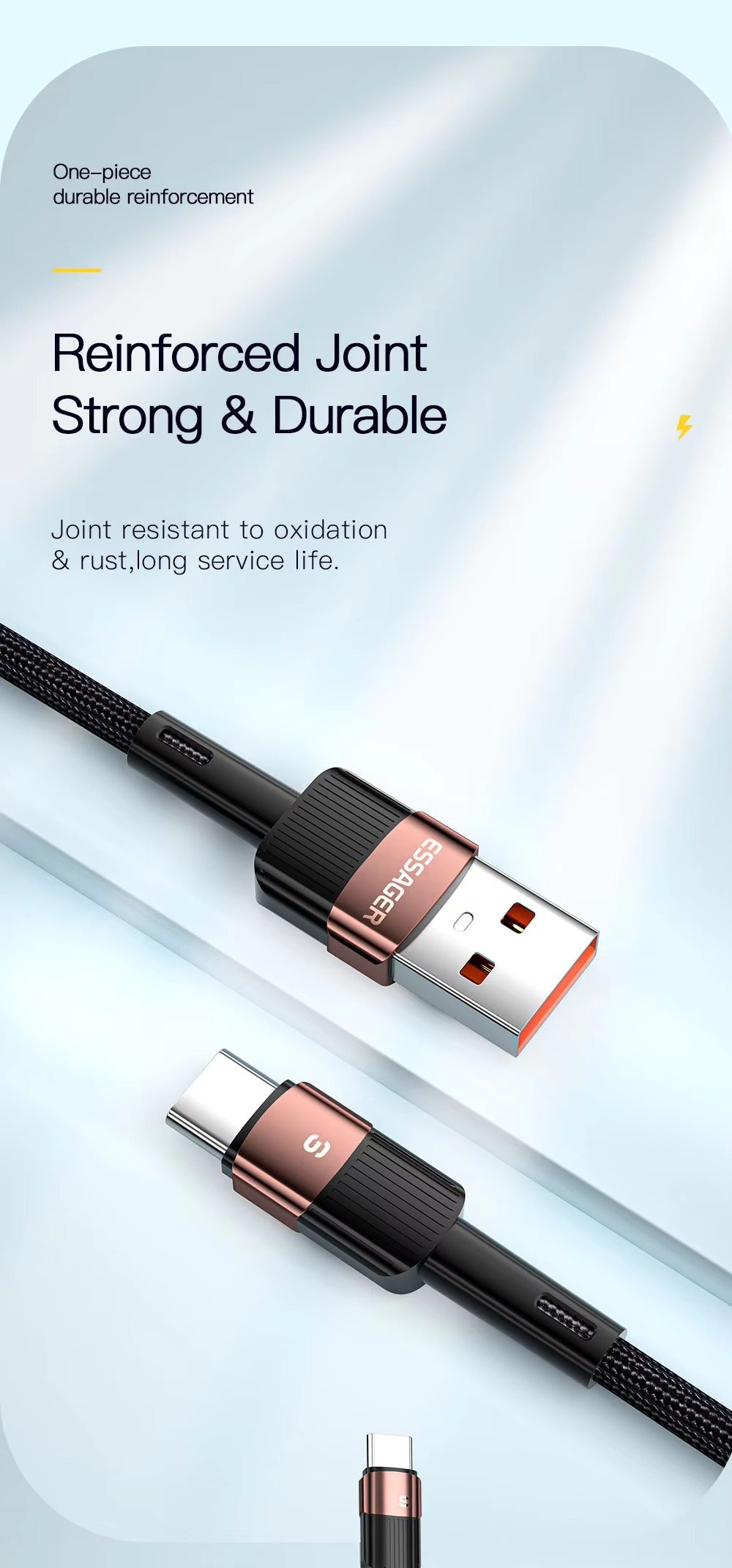 High Power 7A USB-A to USB-C Fast Charging Cable – 80W/100W Quick Charge Cord, 480Mbps Data Sync, Durable Aluminum Braided Wire, 0.5m 1m 2m 3m Options