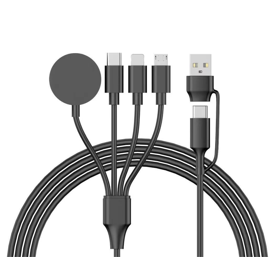 High-Quality, 4-in-2 USB Charging Cable – Magnetic Fast Charging Data Cord for iPhone, Apple Watch, Type-C Devices, iWatch Charger, Portable Multi-Device Cable