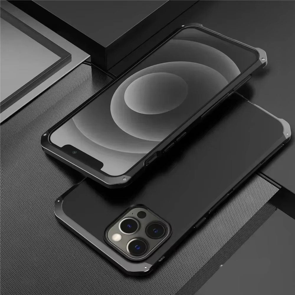 Robust Apple iPhone Case, MagSafe Compatible, Camera Lens & Screen Protection, Ultra Thin, Shockproof, Magnetic Full All Around Cover – Metal Armor Case with Aluminum + PC Shell for Rugged Full-Body Protection