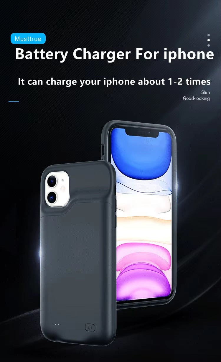 High Capacity Apple iPhone Case MagSafe Compatible, Camera Lens & Screen Protection, Ultra Thin Shockproof Magnetic Full All Around Protection Charging Cover with Built-In Battery