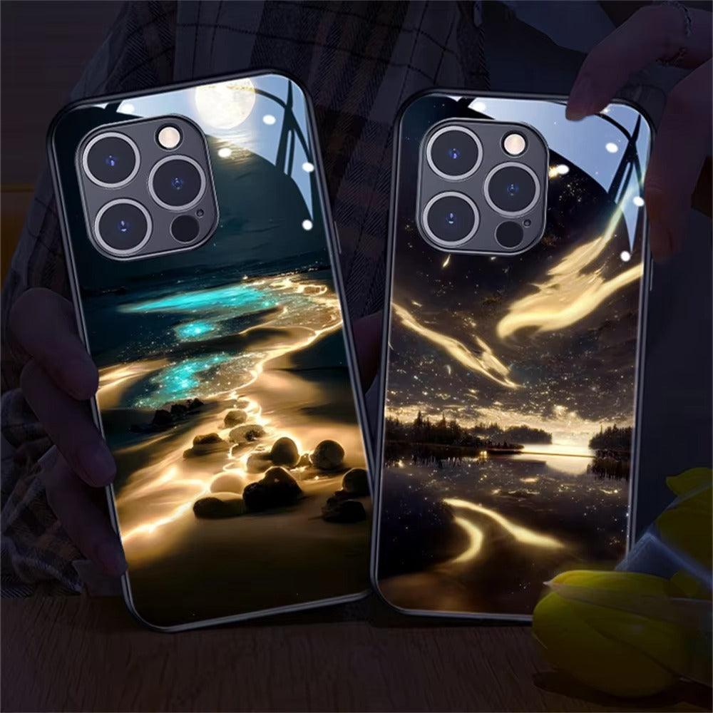 Premium Apple iPhone Case, MagSafe Compatible, Camera Lens and Screen Protection, Ultra Thin, Shockproof, Magnetic, Full All Around Protection, Galaxy LED Glass Cover