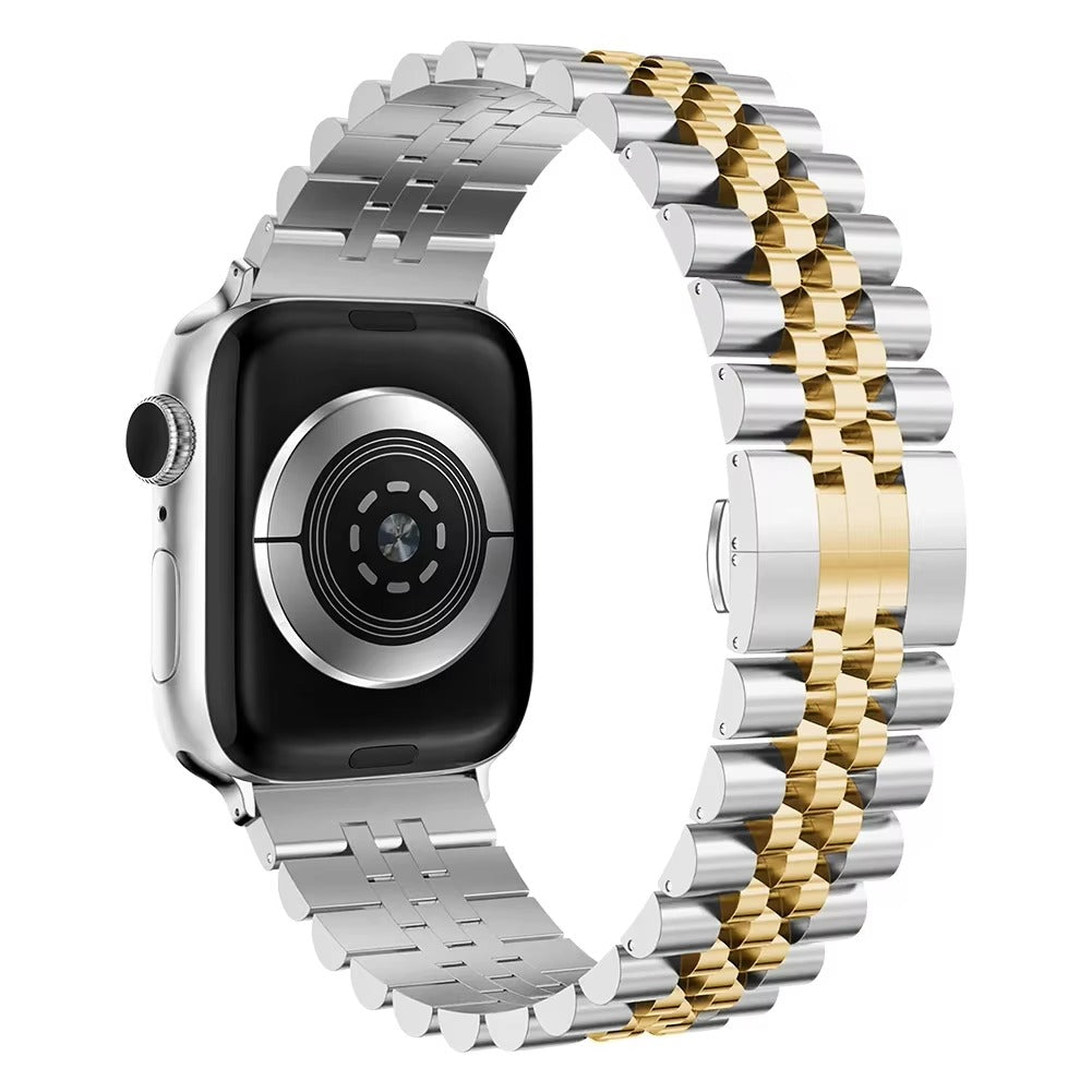 Luxury Stainless Steel Watch Band – Adjustable Metal Strap Bracelet with Secure Clasp for 40mm to 49mm Smartwatch, Durable 