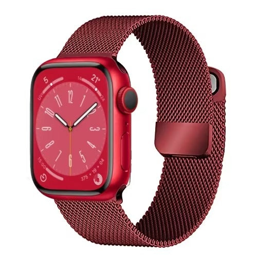 Luxury Magnetic Stainless Steel Watch Band – Adjustable Milanese Loop Strap with Dual-Lock Clasp, Slim Metal Bracelet for 40–49mm Smartwatches