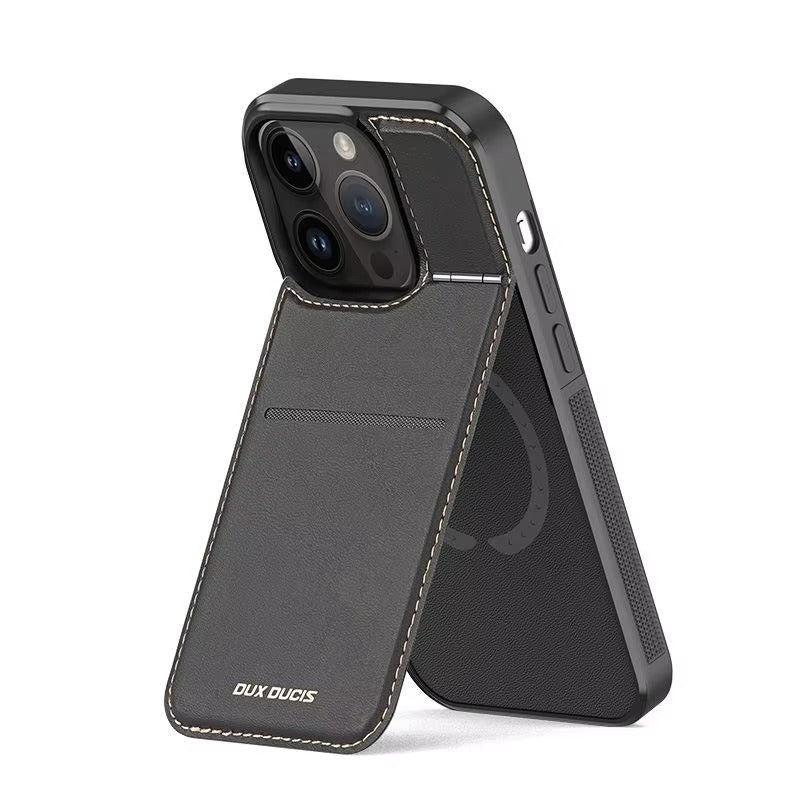 Luxury Apple iPhone Case, MagSafe Compatible, Camera Lens and Screen Protection, Ultra Thin, Shockproof, Magnetic, Full All Around Protection, PU Leather Business Cover
