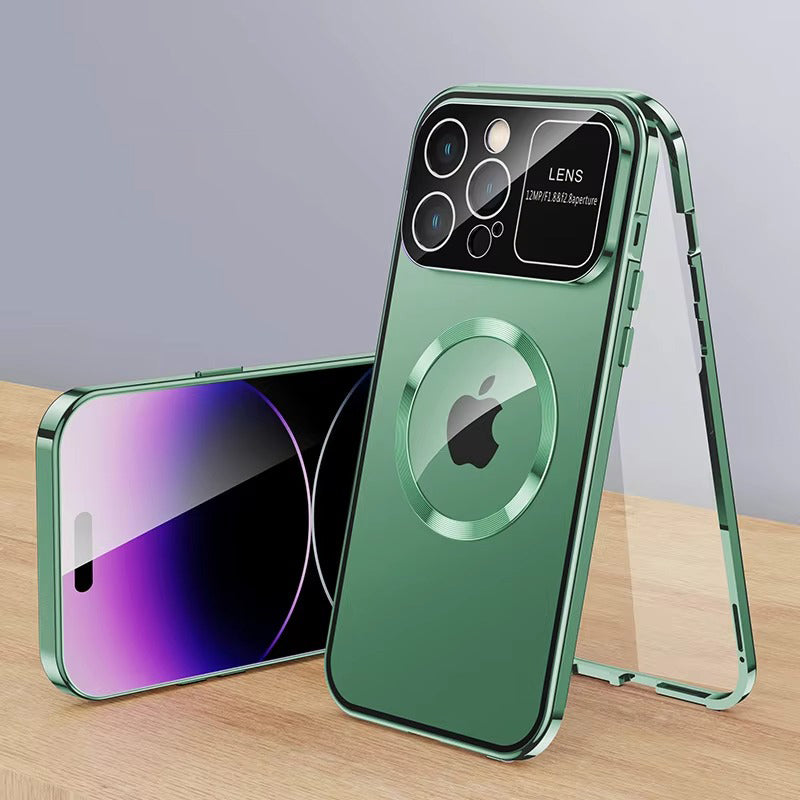 Premium Double Glass Apple iPhone Case, MagSafe Compatible, Ultra Thin Magnetic Shockproof Full Protection 