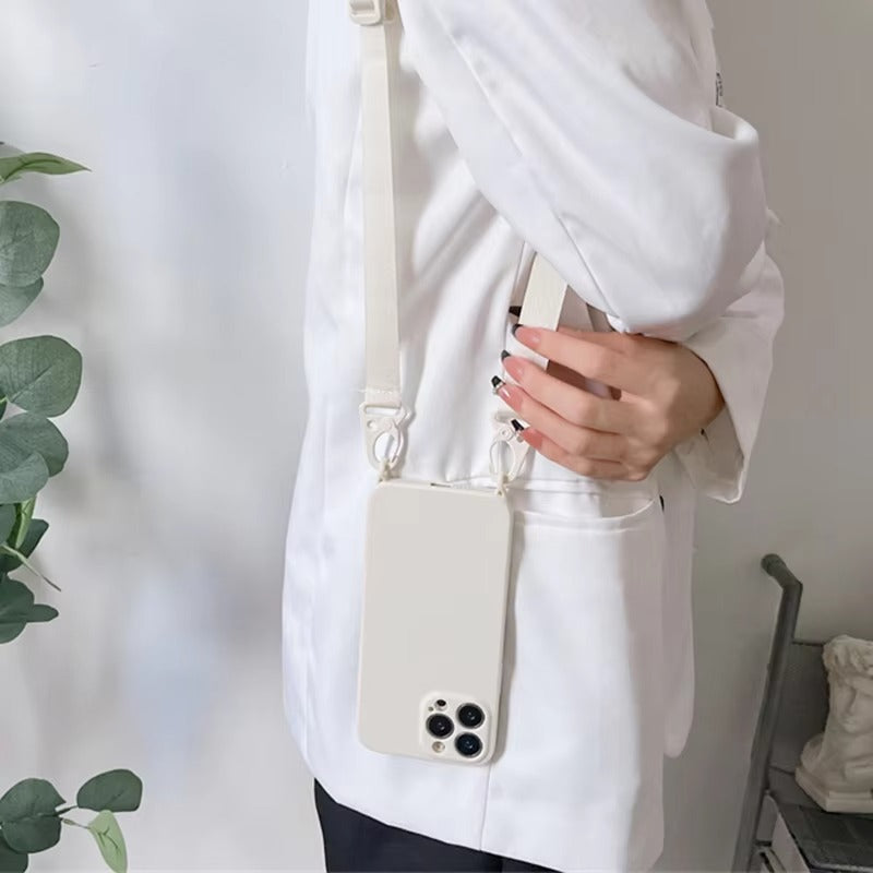 High Quality Apple iPhone Case,Ultra Thin Full Protection Cover with Soft Silicone Shell and Crossbody Necklace Lanyard