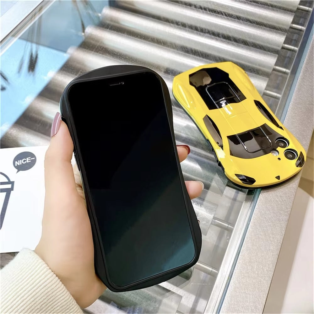 Luxury Apple iPhone Case, MagSafe Compatible, Camera Lens and Screen Protection, Ultra Thin, Shockproof, Magnetic, Full All Around Protection, 3D Sports Car Soft Cover