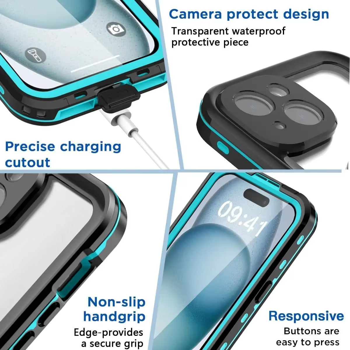 High Quality Waterproof Apple iPhone Case, MagSafe Compatible, Ultra Thin Magnetic with IP68 Dustproof Seal and Screen Guard
