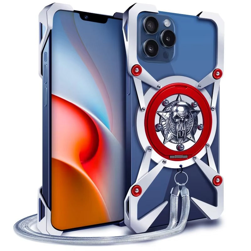 Luxury Apple iPhone Case, MagSafe Compatible, Camera Lens and Screen Protection, Ultra Thin, Shockproof, Magnetic, Full All Around Protection, Thor Metal Armor Cover