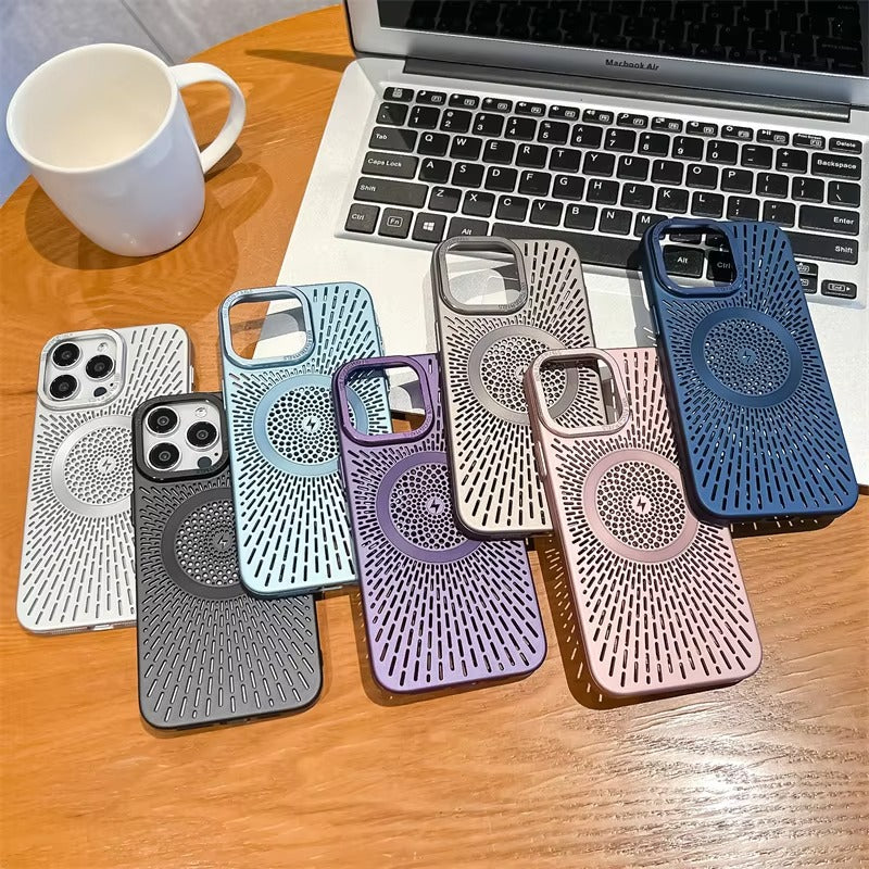 Premium Apple iPhone Case, MagSafe Compatible, Camera Lens & Screen Protection, Ultra Thin, Shockproof, Magnetic Full All Around Cover – Slim PC Case with Heat Dissipation, Wireless Charging & Titanium Lens Cover