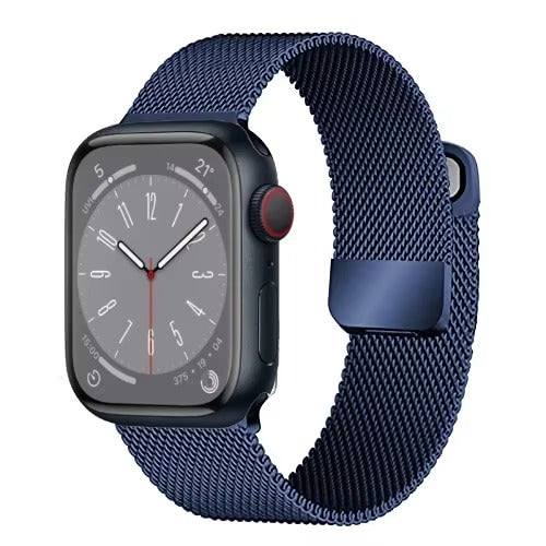 Luxury Magnetic Stainless Steel Watch Band – Adjustable Milanese Loop Strap with Dual-Lock Clasp, Slim Metal Bracelet for 40–49mm Smartwatches