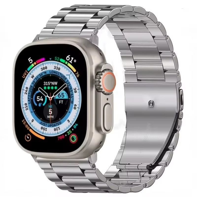 Luxury Stainless Steel Watch Band – Adjustable Metal Strap Bracelet with Secure Clasp for 40mm to 49mm Smartwatch, Durable 