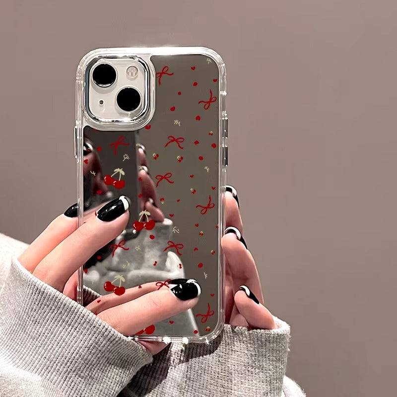 Luxury Apple iPhone Case, MagSafe Compatible, Camera Lens and Screen Protection, Ultra Thin, Shockproof, Magnetic, Full All Around Protection, Heart Mirror Soft Cover