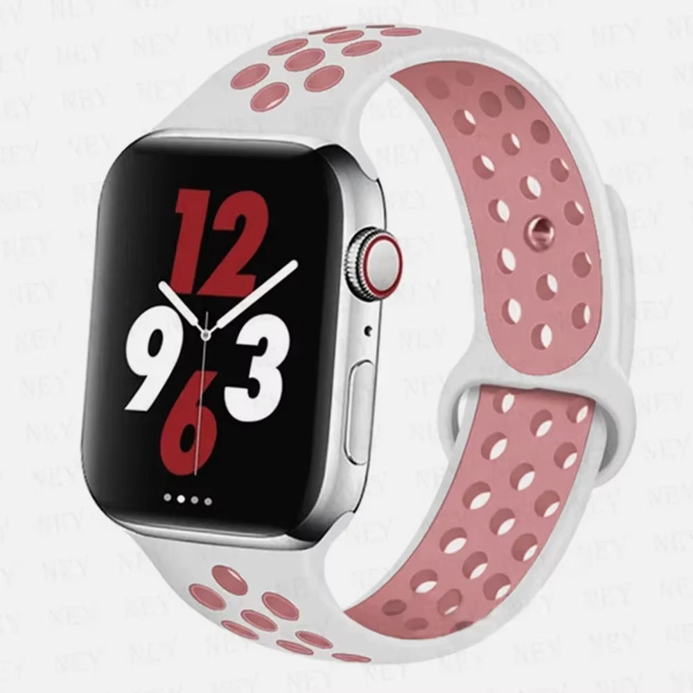 Colorful Silicone Sport Watch Band – Soft Replacement Strap with Stainless Steel Buckle, Compatible with 38mm to 49mm Smartwatches
