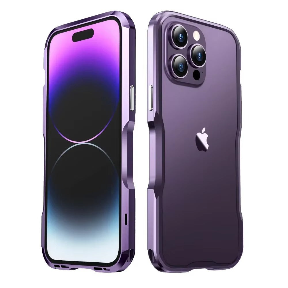 Luxury Apple iPhone Case, MagSafe Compatible, Camera Lens & Screen Protection, Ultra Thin, Shockproof, Magnetic Full All Around Cover – Aviation Aluminum Metal Frame Bumper Case with Sleek Protective Design