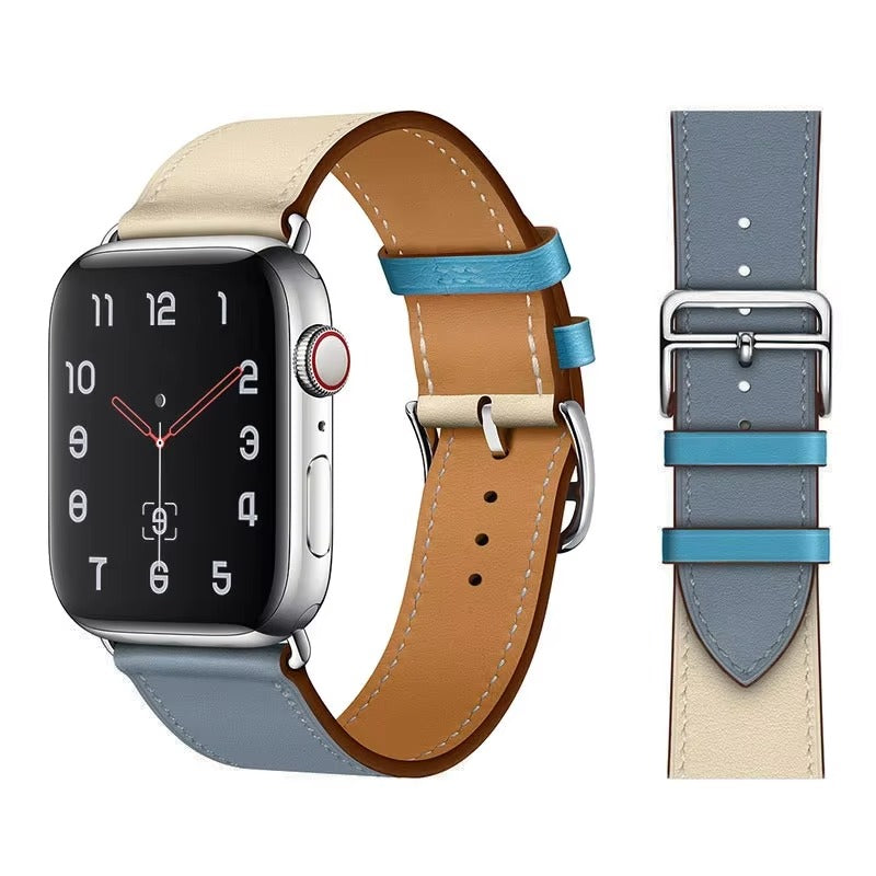 Luxury Genuine Leather Watch Band – Classic, Adjustable, Comfortable Strap for 40mm to 49mm Smartwatches, Men's and Women's Replacement Bracelet