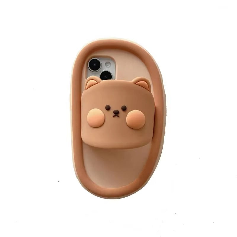 Premium Apple iPhone Case, MagSafe Compatible, Camera Lens and Screen Protection, Ultra Thin, Shockproof, Magnetic, Full All Around Protection, 3D Slippers Animal Cover
