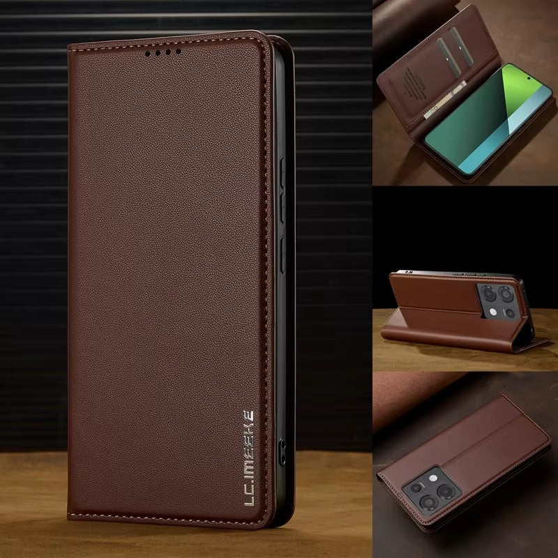 Luxury Apple iPhone Case, MagSafe Compatible, Camera Lens and Screen Protection, Ultra Thin, Shockproof, Magnetic, Full All Around Protection, Leather Flip Magnetic Cover
