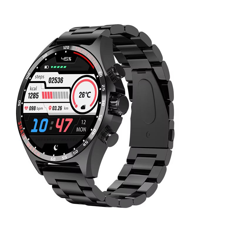 Robust Outdoor Smartwatch for iPhone – NFC Access Control, GPS Positioning, Compass, 400mAh Battery, IP68 Waterproof Fitness & Health Tracker for Men
