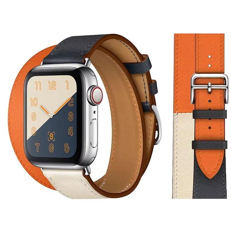 Luxury Genuine Leather Watch Band – Classic, Adjustable, Comfortable Strap for 40mm to 49mm Smartwatches, Men's and Women's Replacement Bracelet